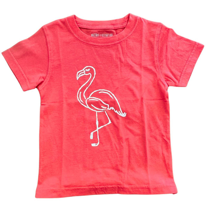 MUSTARD & KETCHUP SALMON PINK FLAMINGO T-SHIRT