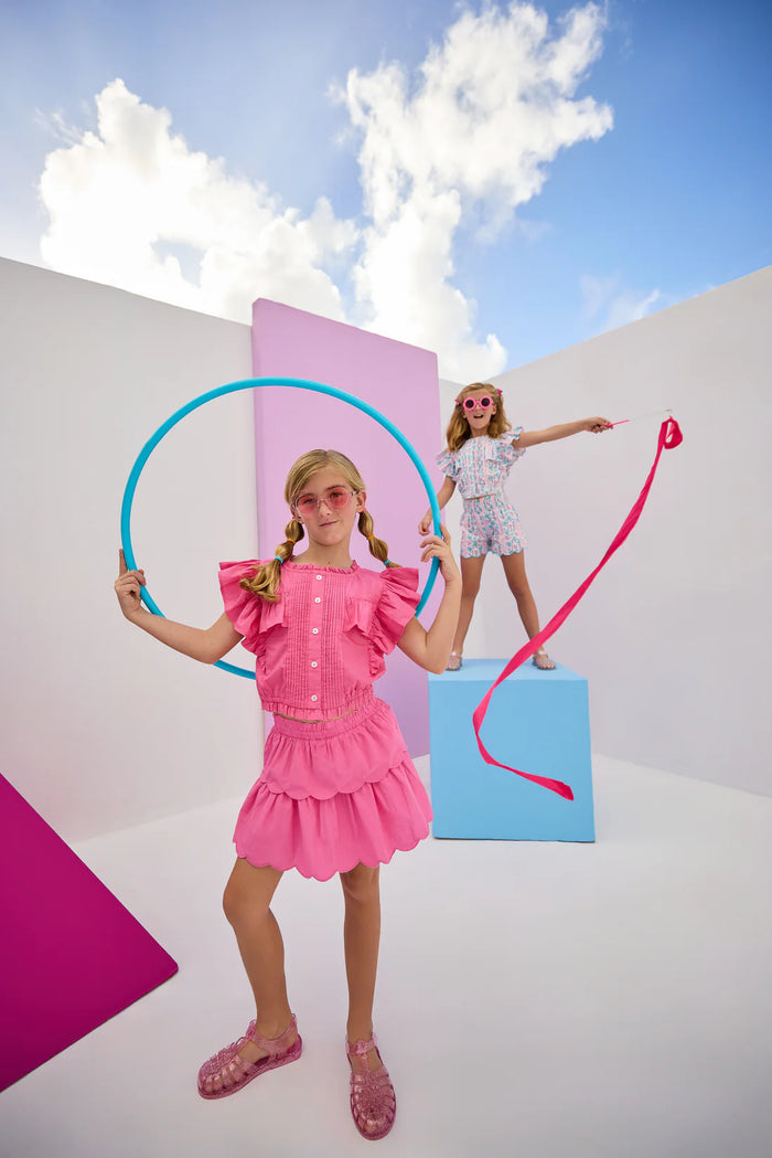 TWO TIERED SKORT HOT PINK