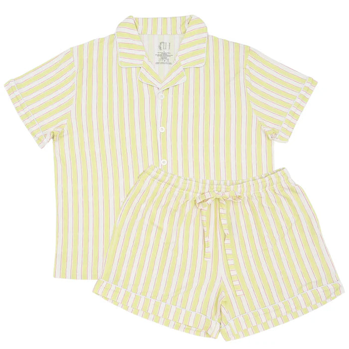 Womens Yellow Stripe Buttondown Pajams