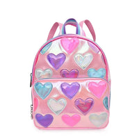 OMG ACCESORIES METALLIC HEART PATCH MINI BACKPACK