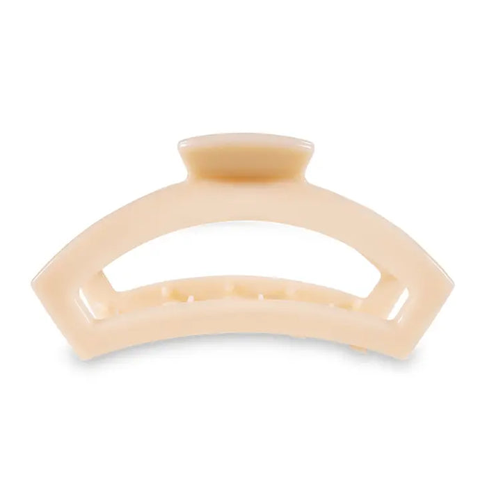 TELETIES OPEN ALMOND BEIGE LARGE HAIR CLIP