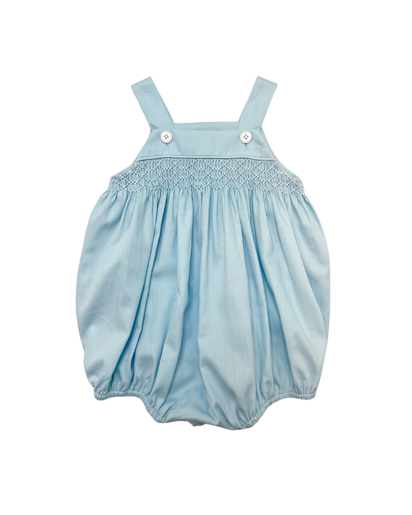 PERCY & TYNE WEBB SMOCK BUBBLE BLUE WITH WHITE SMOCKING