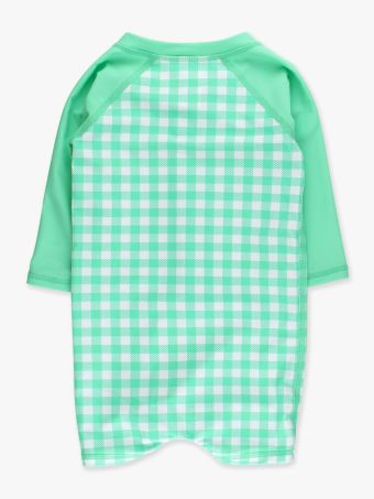 SPRING BUD GINGHAM BOYS ONE PIECE RASHGUARD