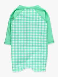 SPRING BUD GINGHAM BOYS ONE PIECE RASHGUARD