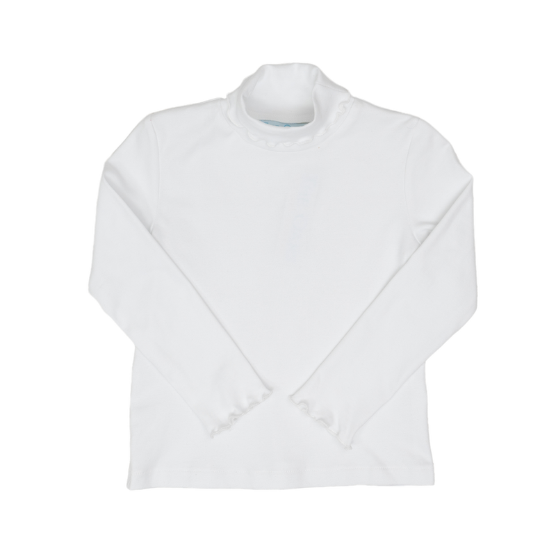 THE OAKS JACEY WHITE RIPPLE EDGE TURTLENECK