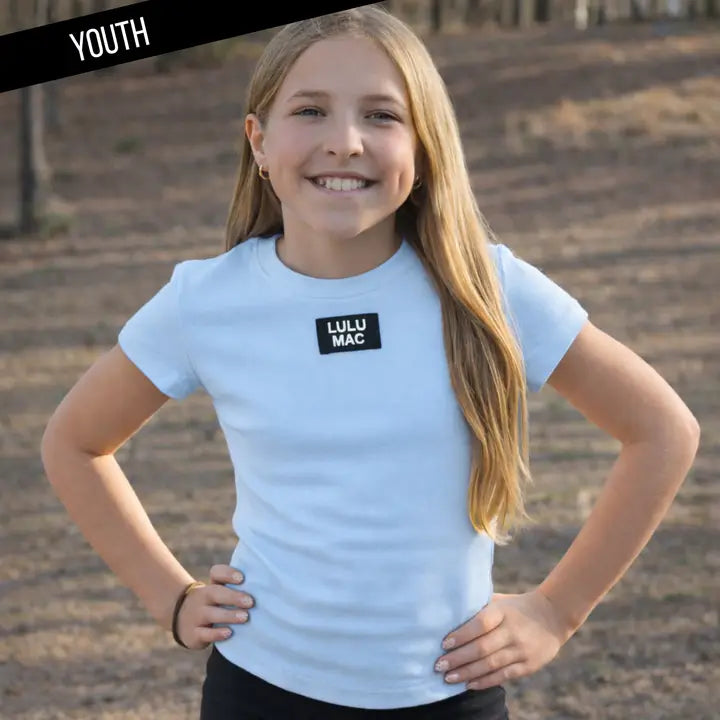 KIDS BABY DOLL TOP LIGHT BLUE