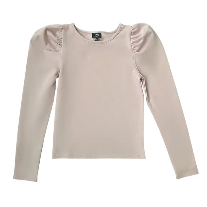 LITTLE OLIN BLUSH PINK PUFF SLEEVE COTTON TOP