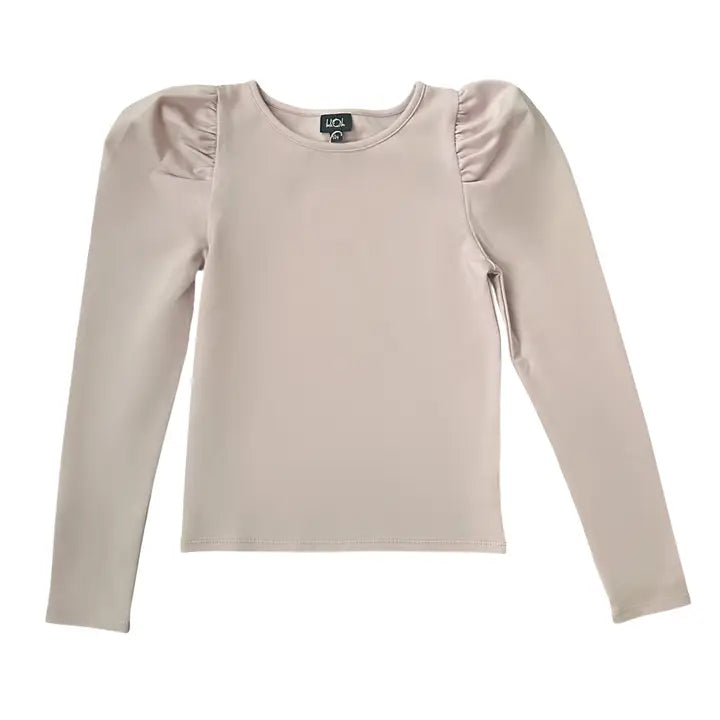 LITTLE OLIN BLUSH PINK PUFF SLEEVE COTTON TOP