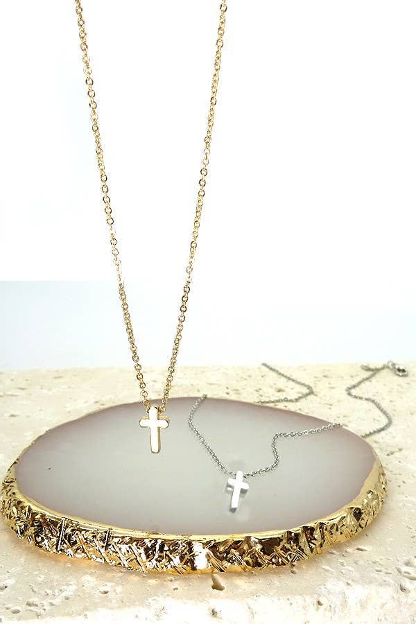 Josslyn Classic Mini Cross Necklace Gold
