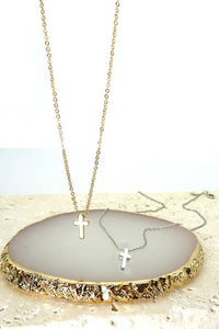 Josslyn Classic Mini Cross Necklace Gold