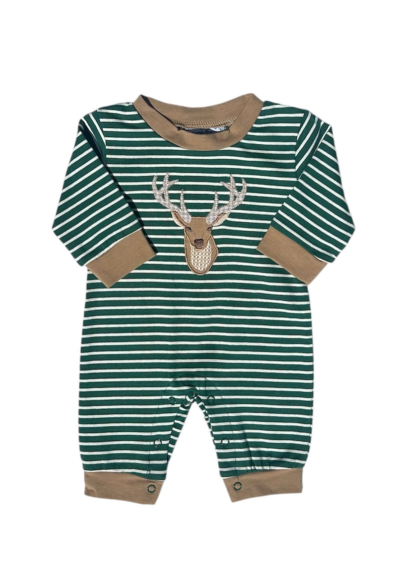 THREE SISTERS DEER APPLIQUE BOYS ROMPER