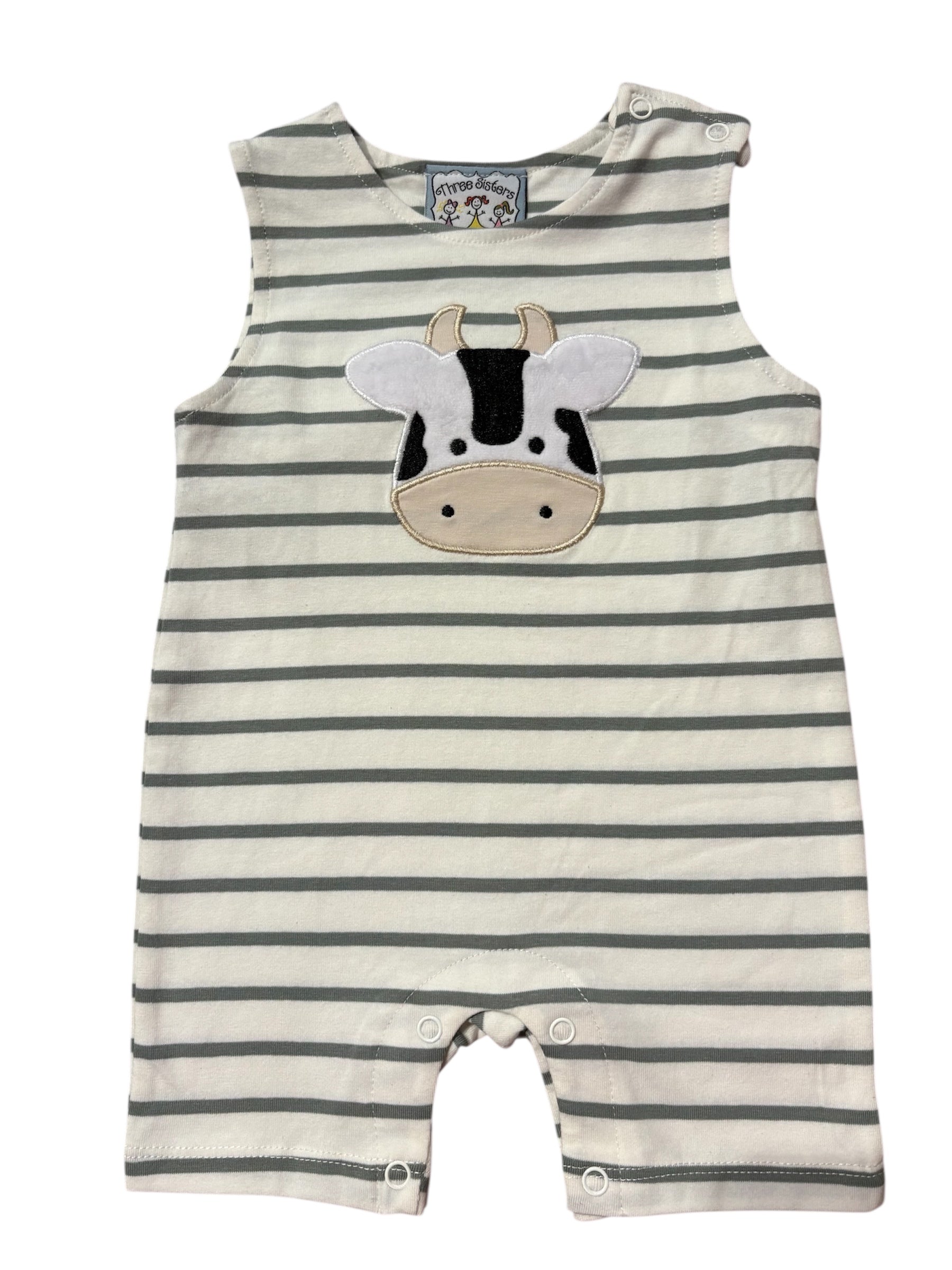MOO COW APPIQUE BOYS ROMPER – Bead Shack Kids Boutique