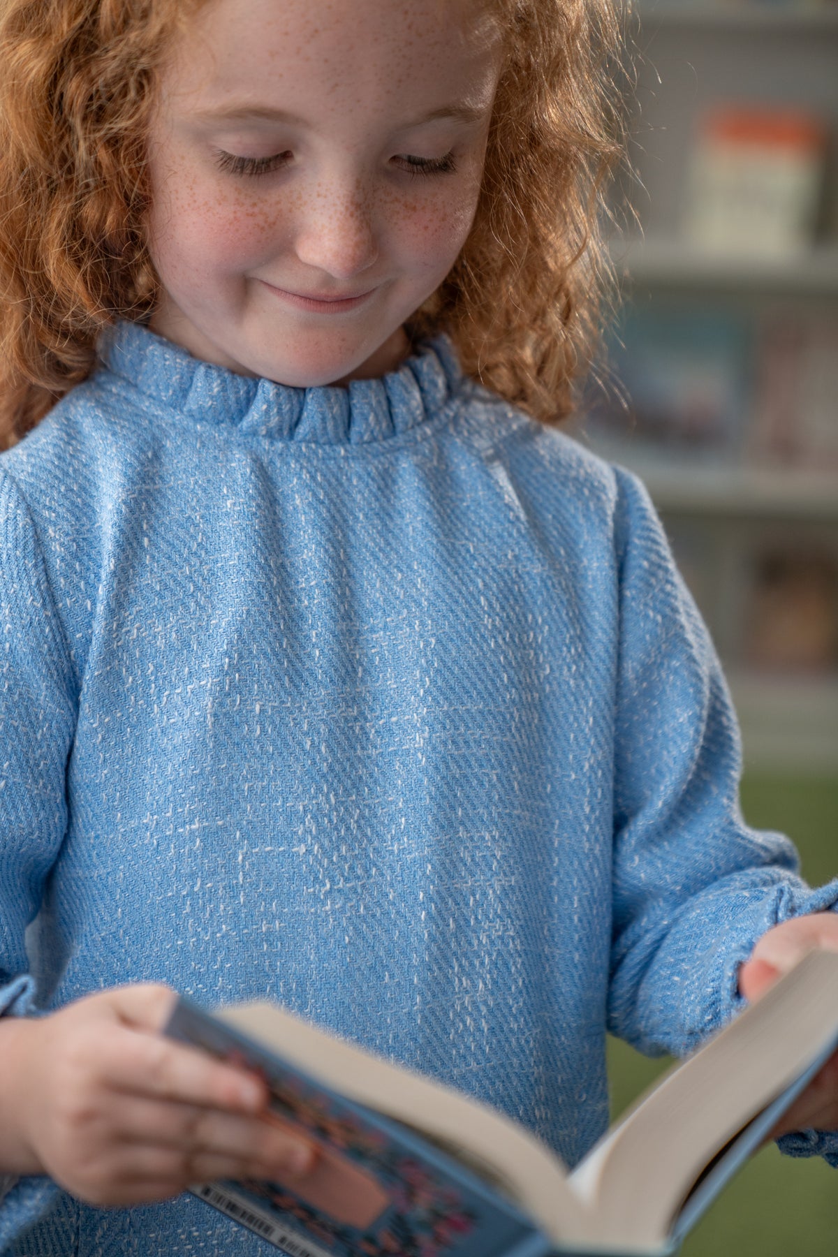 THE OAKS KATE DRESS BLUEBIRD TWEED