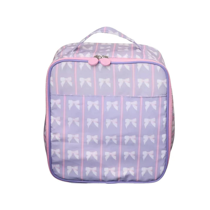HAMNER HILL STRIPED PURPLE BOW LUNCHBOX