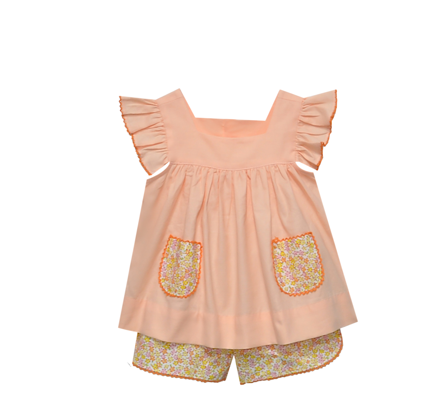 ORANGE LILIBET BLOOMER SET PETAL AND PLAY