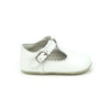 LAMOUR ELODIE SCALLOPED T-STRAP MARY JANE CRIB SHOES WHITE