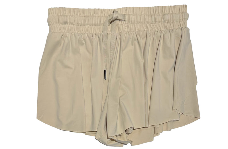 GIRLS BUTTERFLY SHORTS WITH SPANDEX LINER KHAKI