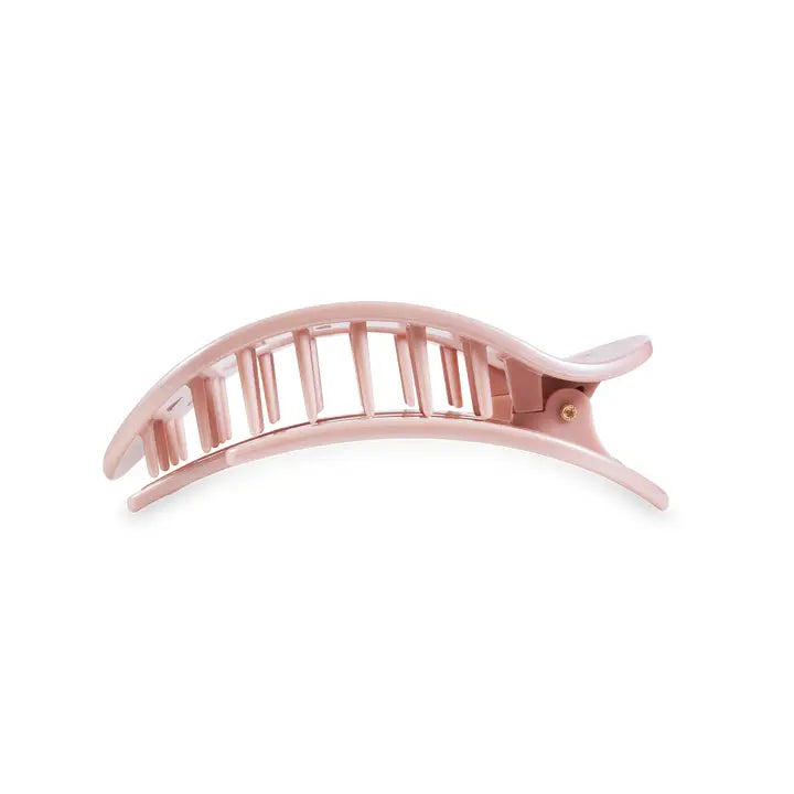 TELETIES PEARLY PINK MEDIUM FLAT ROUND CLIP