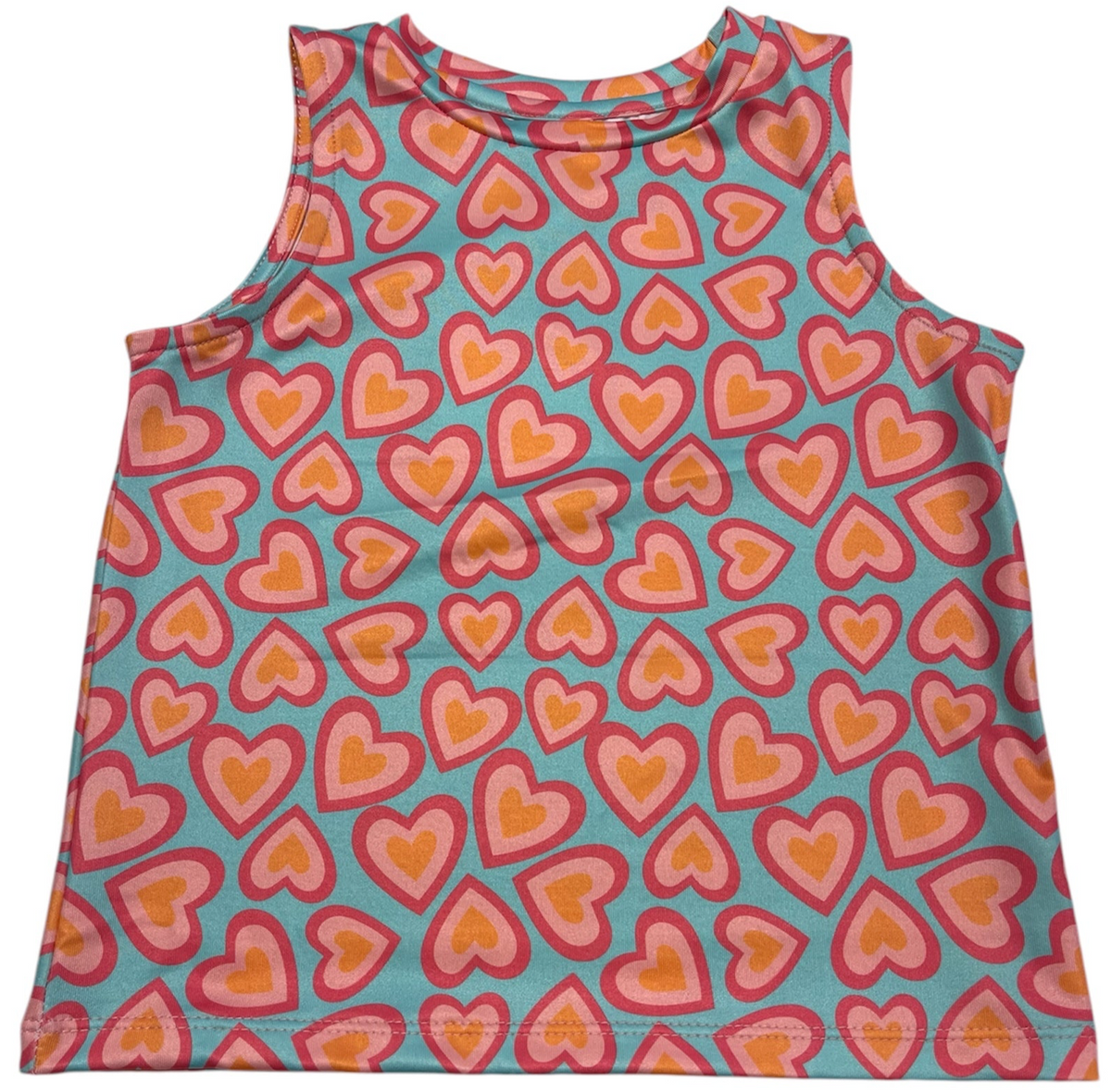 HONESTY LIB TANK TURQUOISE/PINK HEART