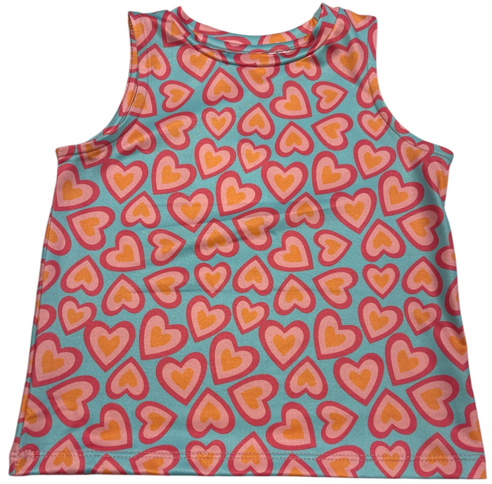 HONESTY LIB TANK TURQUOISE/PINK HEART