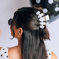 Teleties Classic White Polka Dot Party Large Claw Clip