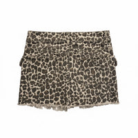 Vintage Havana Leopard Raw Edge Skort