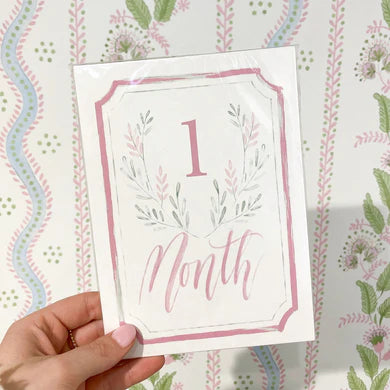 HAMNER HILL PINK FLORAL CREST MILESTONE CARDS