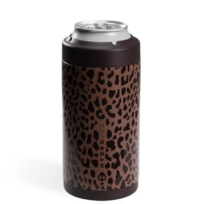 HYDROJUG BROWN LEOPARD 16 OZ CAN COOLER