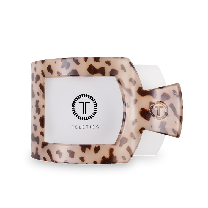 Square Flat Hair Clip Large  Blonde Tortoise