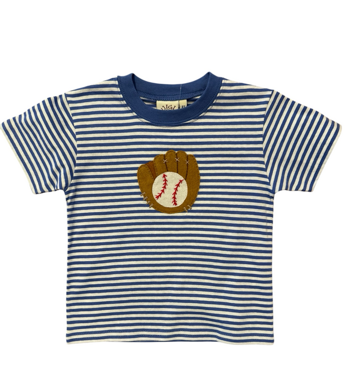 LUIGI BLUE STRIPE BASEBALL GLOVE TEE