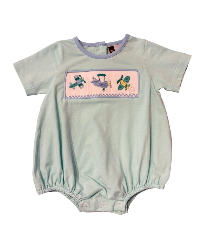 AIRPLANE SMOCKED BOYS BUBBLE