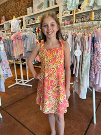 SADIE & SAGE TWEEN TROPICANA GAL GATHERED MINI DRESS