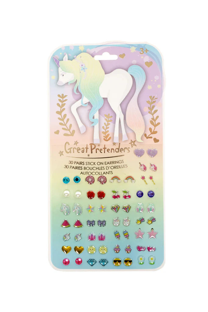 GREAT PRETENDERS WHIMSICAL UNICORN STICK ON EARRINGS