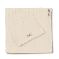 BELLA TUNNO LINEN RIB SWADDLE & BEANIE SET