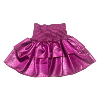 LITTLE OLIN FUSHISA METALLIC SMOCKED RUFFLE SKIRT