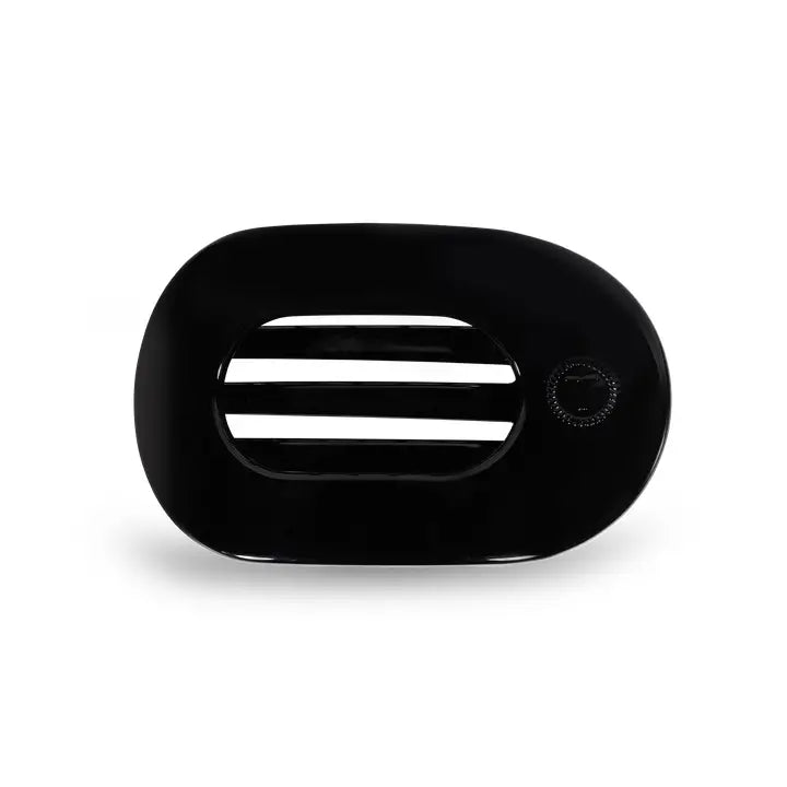 TELETIES JET BLACK SMALL FLAT ROUND CLIP