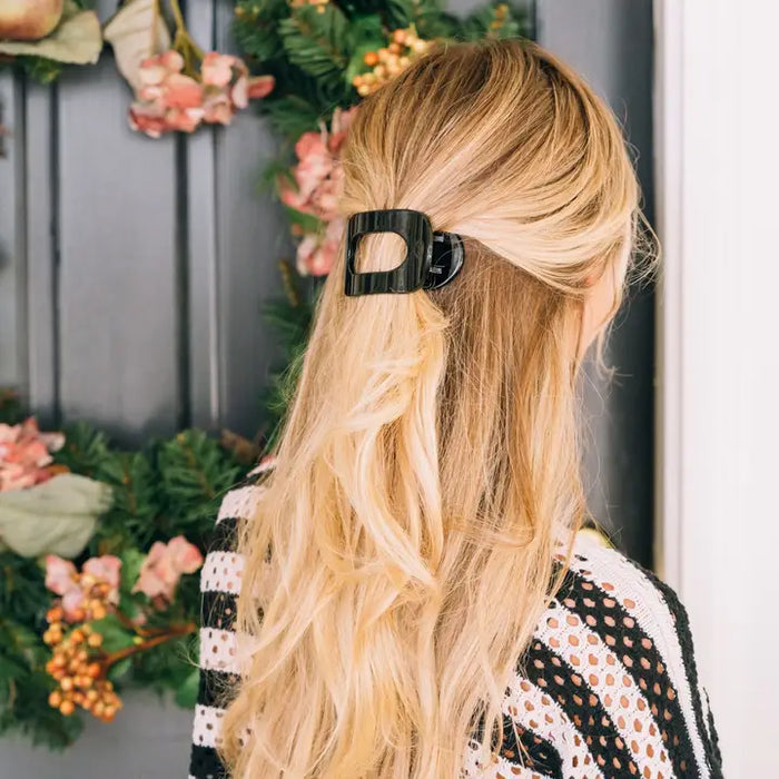 TELETIES JET BLACK SMALL FLAT ROUND CLIP