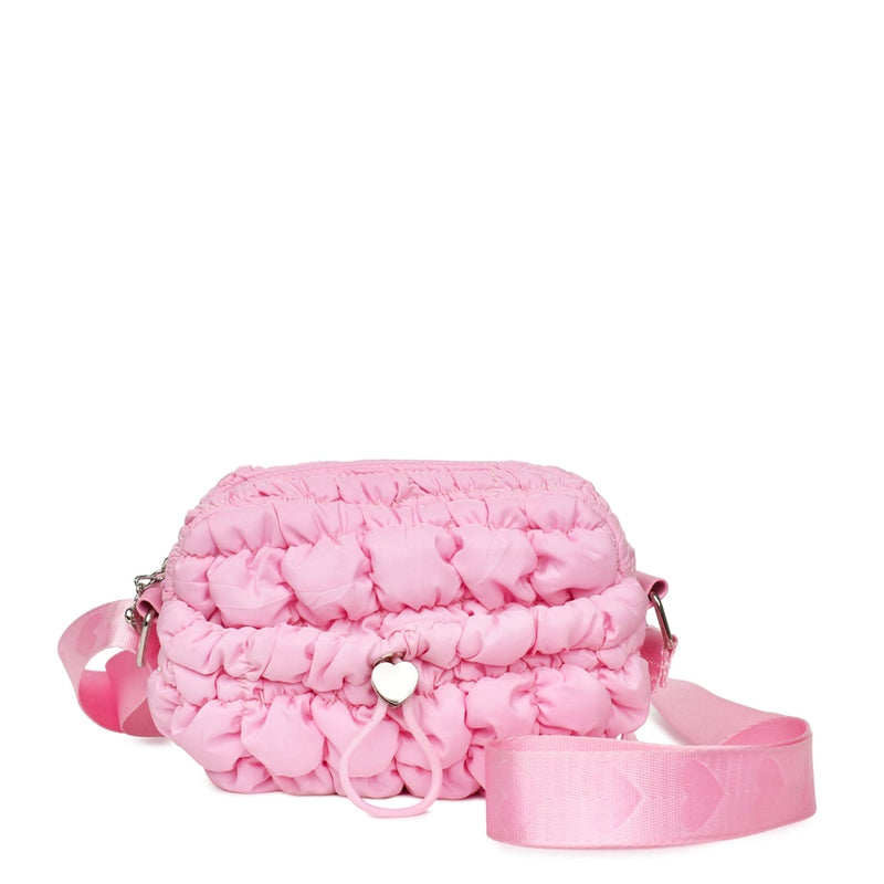 OMG ACCESORIES QUILTED SCRUNCHIES MINI CROSSBODY PINK