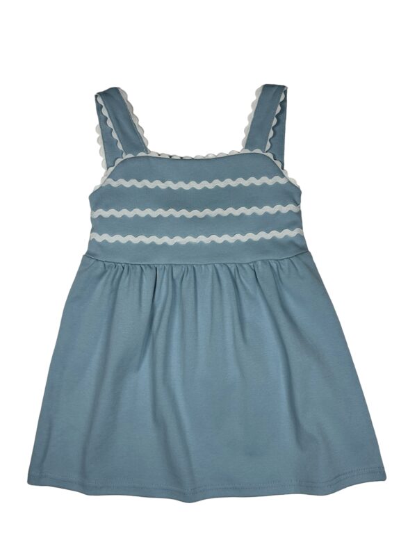 BANANA SPLIT REESE RIC RAC DRESS BLUE