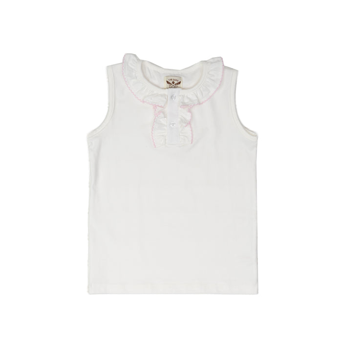 THE OAKS LUCY TOP WHITE WITH PINK