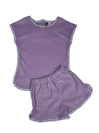 BANANA SPLIT LUNA TERRY SHORT SET PURPLE