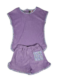 BANANA SPLIT LUNA TERRY SHORT SET PURPLE