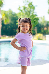 BANANA SPLIT LUNA TERRY SHORT SET PURPLE