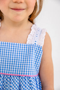 Babs Bloomer Set Sunrise Blvd Blue Mini Gingham
