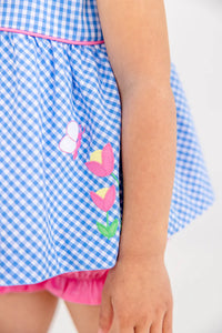 Babs Bloomer Set Sunrise Blvd Blue Mini Gingham