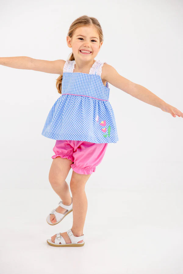 Babs Bloomer Set Sunrise Blvd Blue Mini Gingham