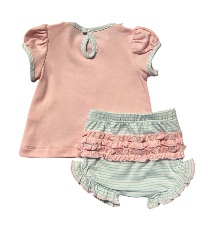 MAGNOLIA BABY SCOOPS OF FUN APPLIQUE RUFFLE DIAPER COVER SET
