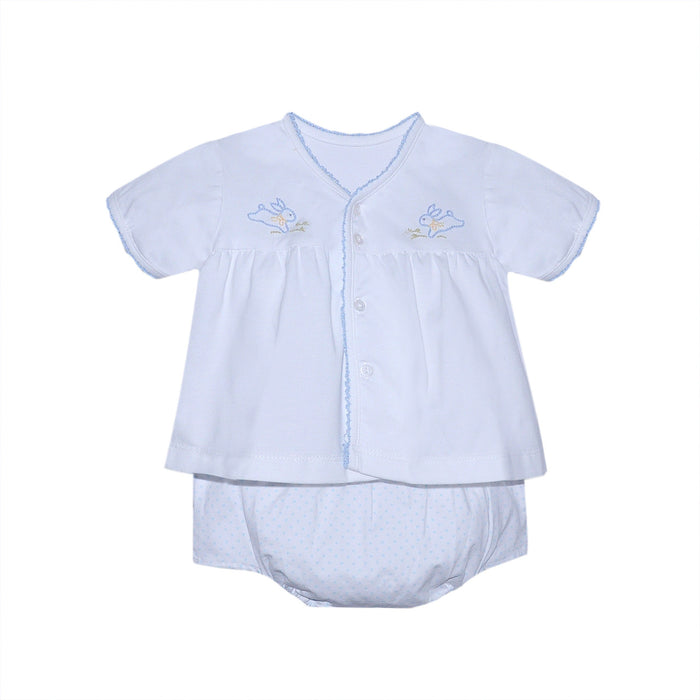 BABY SEN WHITE BRENNAN BOY KNIT DIAPER SET DUCKIES