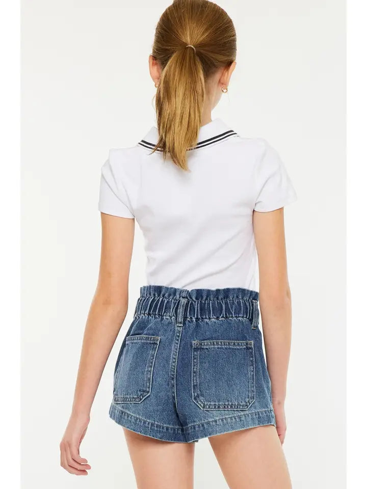 GIRLS PAPER BAG SHORTS