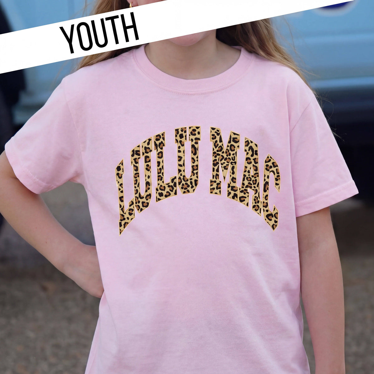 Leopard Blossom Youth Comfort Colors Tee Blossom